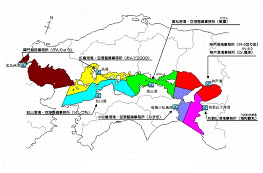 画像：おんど２０００の瀬戸内海における作業エリア