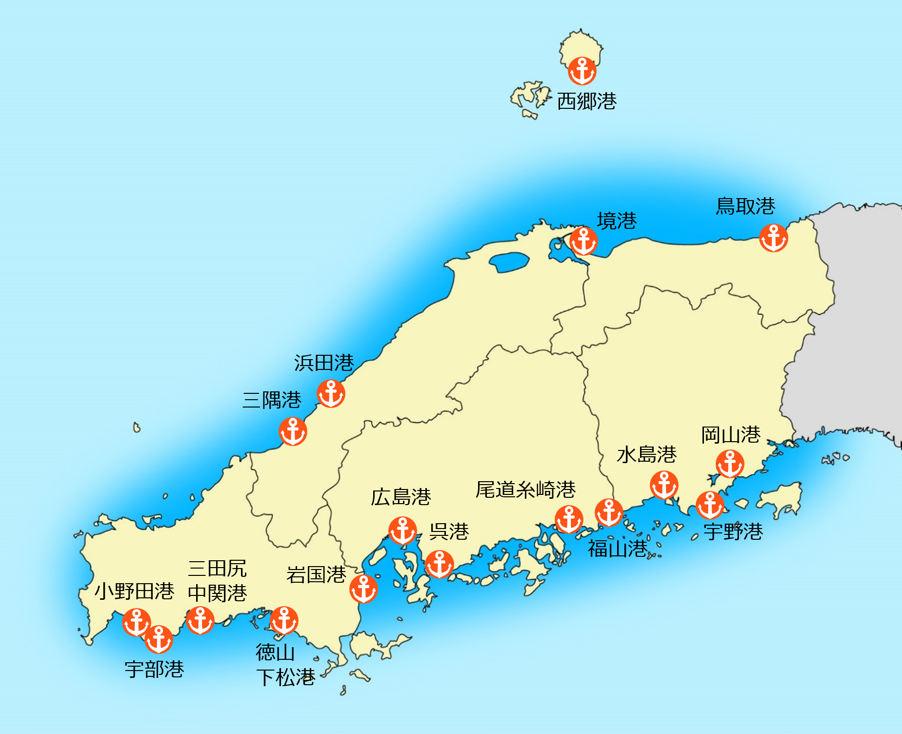 中国広域港湾マップ